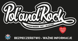 logo 27.Pol&#039;andRock logo KWP w Szczecinie napis bezpieczeństwo ważne informacje