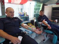 Krwiobus w Koszalinie - policjanci także oddawali krew
