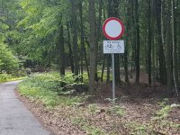 droga leśna ze znakiem zakaz ruchu