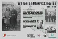 Zdjęcie bilbordu informacyjnego  funkcjonariusza Policji Polskiej przodownika Waleriana Wawrzkiewicza